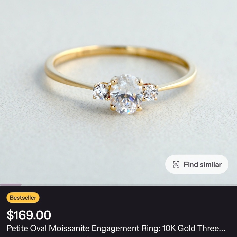 10K Gold Moissanite Promise Ring